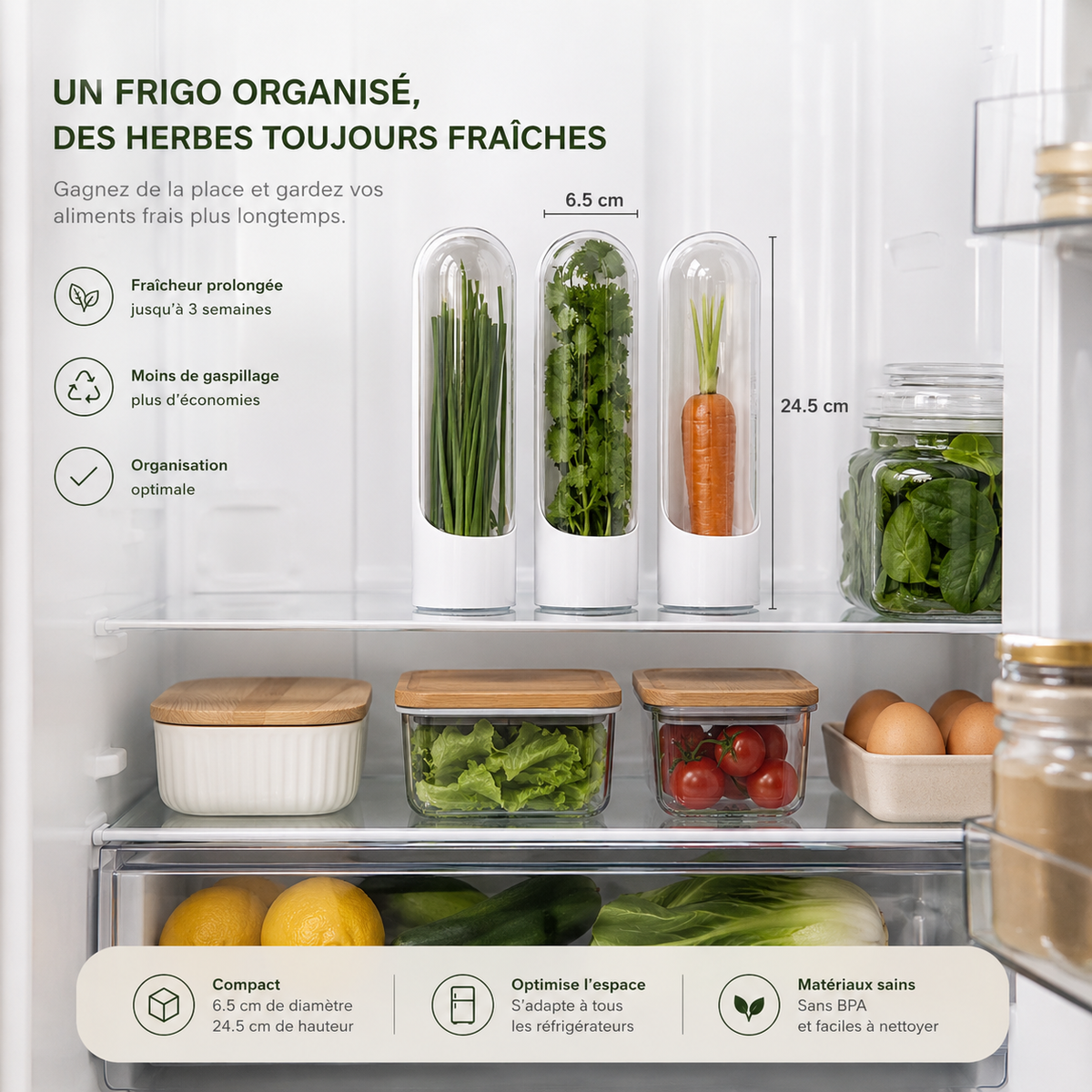 Conservateur d'aromates pour prolonger la fraîcheur